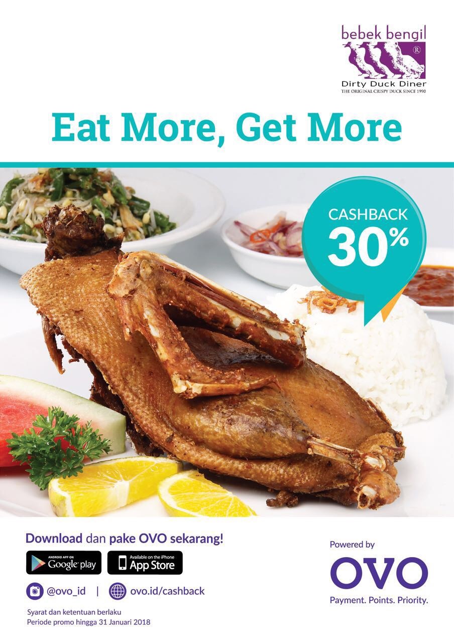Dapatkan Cashback 30% dengan OVO di Bebek Bengil Restoran.